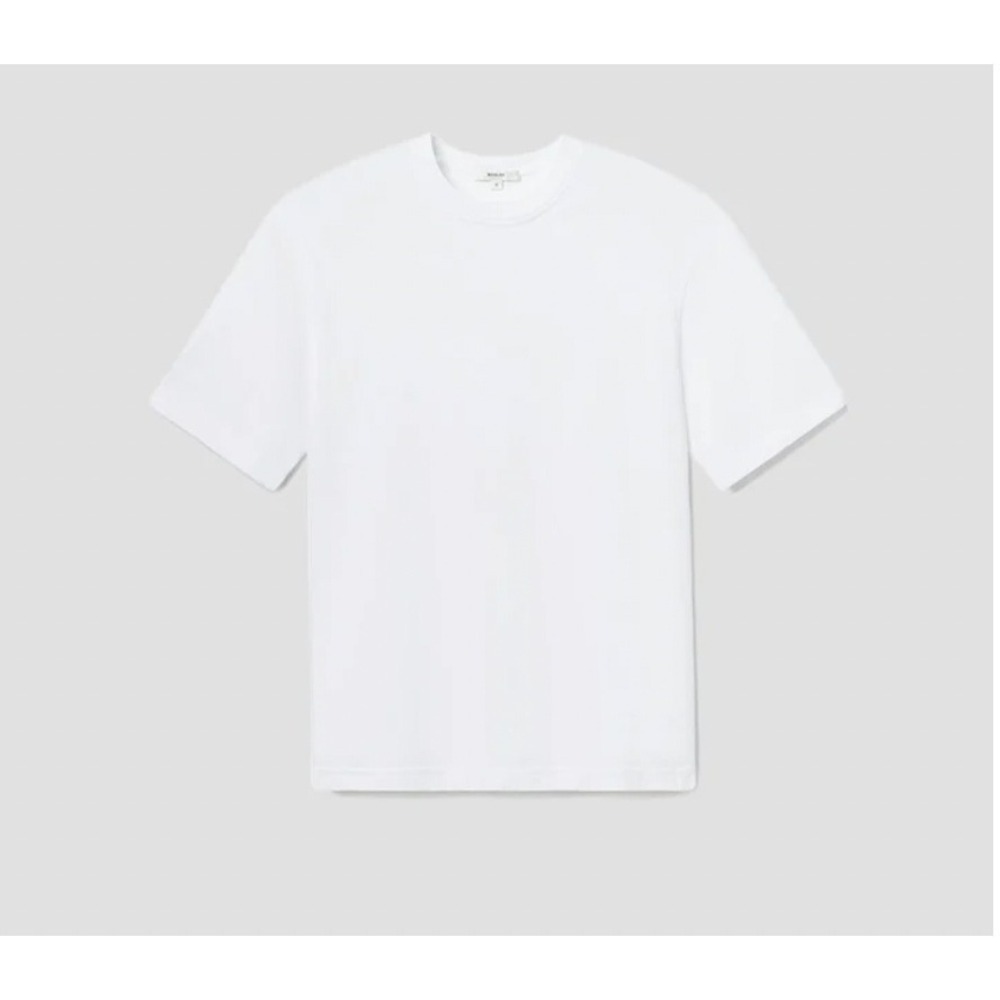 Agolde Asha Neck Tee White 100% Cotton Short Sleeve Crew Neck T-Shirt Size M